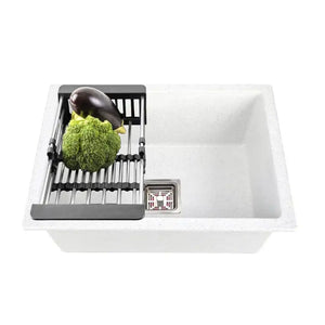 quartz single bowl sink, composite granite, modern scratch resistant, heat, stain proof, noise reduction, elegant design, deep, easy clean, stylish, contemporary fixtures, renovation, under mount, top, large capacity, seamless, long lasting, hygienic surface, food safe, workstation, multifunctional, home improvement, to impact, smooth