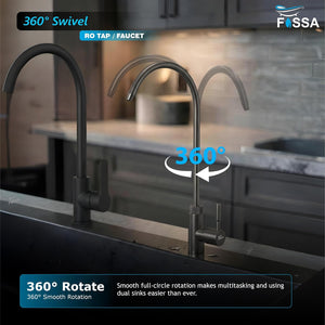 Lead-free, 304 stainless steel, 360° swivel spout.