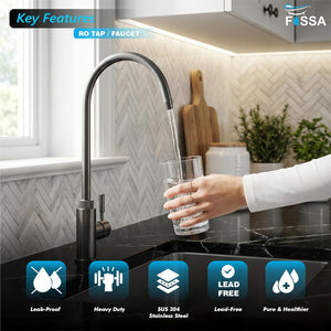 304 stainless steel, lead-free, 360° swivel spout.