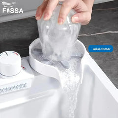 smart waterfall kitchen sink, single bowl, design, integrated tap, modern, stainless steel, led, nano honycomb coated, scratch resistant, stylish, workstation, with faucet, multifunction, deep, dishwashing, luxury, easy to clean, anti-stain, modern home,, remodeling, with water flow feature, space saving, contemporary, large capacity, ergonomic, designer, smooth, features, for modern homes, high utility, trending, best, drainage, noise absorption, matte finish, with strainer and accessories, seamless,