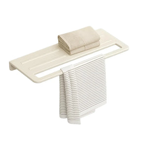 Fossa Wall Mounted Towel Shelf Ivory Quartz Ceramic (RM-126) - Fossa Home