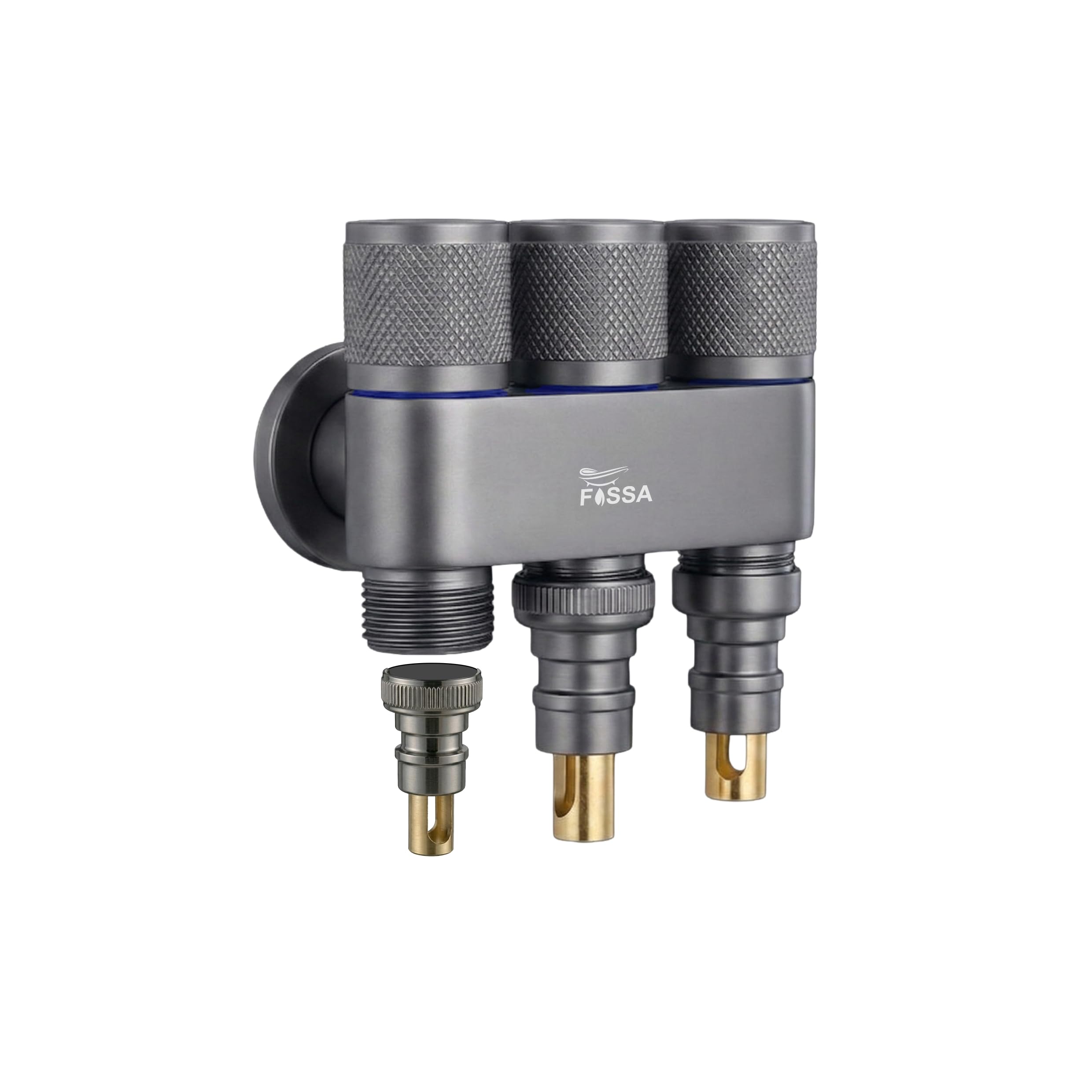 Galaxy 3 Way Grey Stainless Steel Laundry Angle Valve With Nozzle