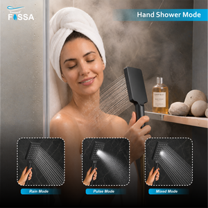 Fossa Aspire Shower Black Gold Wall Mounted 4-Function Brass - Fossa Home