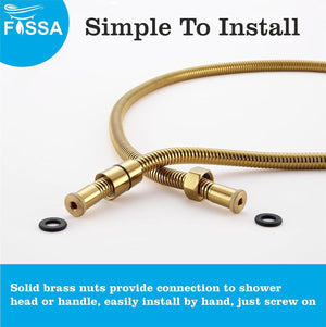 Stainless Steel Shower Hose Pipe - 1 Meter Gold - Fossa Home