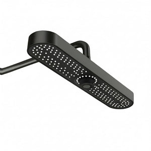 Helios 48cm ABS Black Finish Overhead Shower Without Arm - Fossa Home