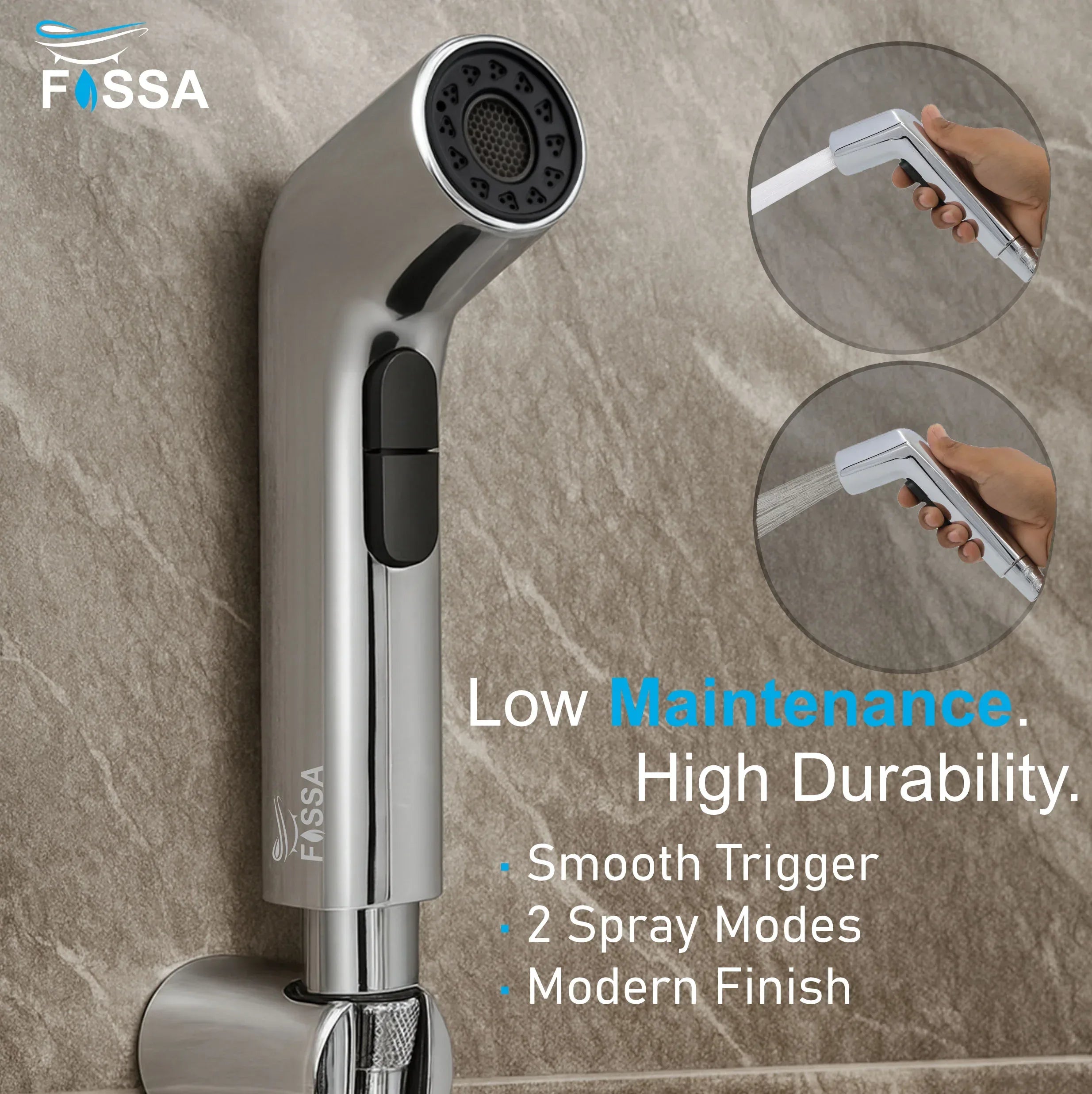 Hydra Silver ABS Health Faucet Only Gun - Fossa Home