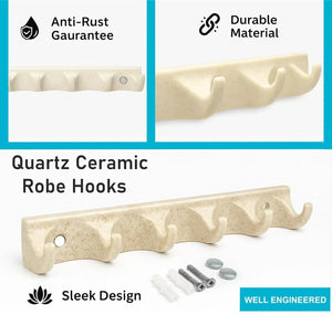 Ivory Cloth Hanger Unbreakable Abs Ceramic Finish (RM-132) - Fossa Home