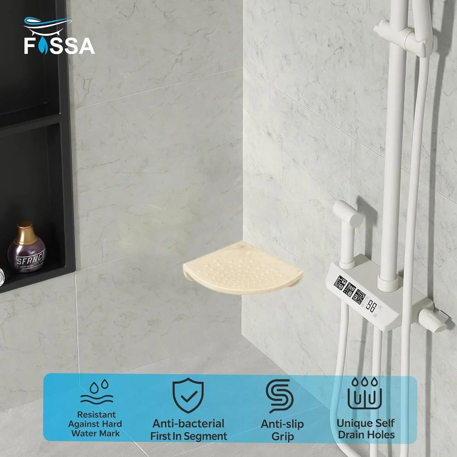 Ivory Foot Rest Stand Unbreakable Abs Ceramic Finish (RM-135) - Fossa Home