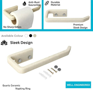 Ivory Napkin Ring & Towel Holder Unbreakable Abs Ceramic Finish (RM-136) - Fossa Home