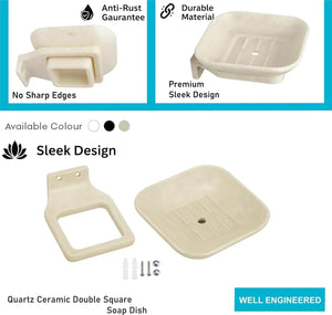 Ivory Soap Dish Unbreakable Abs Rectangular Ceramic Finish (RM-111) - Fossa Home