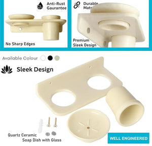 bathroom soap dish ivory abs with toothbrush holder round ceramic finish