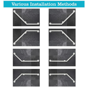 durable bathroom grab bar l shaped 90 degree stainless steel white