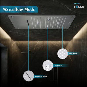 Three Mode Ceiling Overhead Shower Mist,Rain,Waterfall (19x13 Inch) - Fossa Home