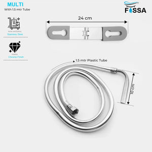 Multi Jet Spray with Heavy PVC Hose Pipe 1.5 Meter for Toilet - Fossa Home