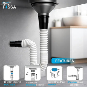 PP White Flexible Waste Pipe - Fossa Home