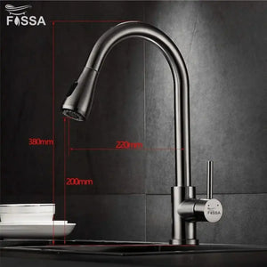 Fossa Stainless Steel Pull-Down Kitchen Mixer Tap – Silver - Fossa Home