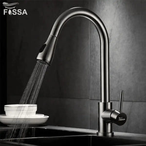 Fossa Stainless Steel Pull-Down Kitchen Mixer Tap – Silver - Fossa Home
