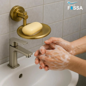 Round Stainless Steel Wall Mounted Soap Dish Gold - Fossa Home