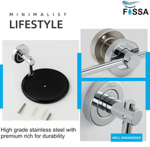 Round Stainless Steel Wall Mounted Soap Dish – Silver + Black - Fossa Home