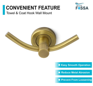 Wall Mounted Stainless Steel Towel & Robe Hook Matte Finish Gold - Fossa Home