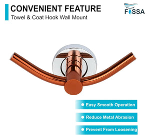 Wall Mounted Stainless Steel Towel & Robe Hook Matte Finish Rose Gold & Silver - Fossa Home