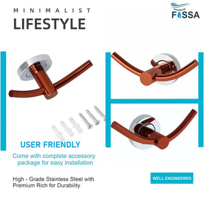 Wall Mounted Stainless Steel Towel & Robe Hook Matte Finish Rose Gold & Silver - Fossa Home