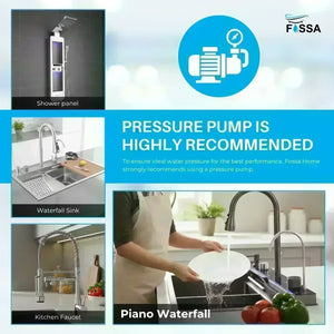 Colva Smart Rainfall Shower Panel Set (Black) - Fossa Home