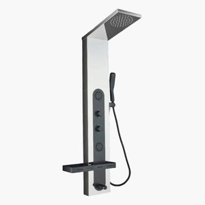 Smart Rainfall Shower Panel Set (Silver - Black) - Fossa Home