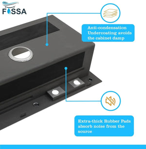 Smart Waterfall (37"x18"x10) Inch 304 Stainless Steel Kitchen Sink Silver - Fossa Home