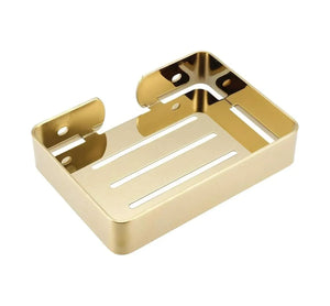 Square Stainless Steel Wall Mounted Soap Dish – Gold - Fossa Home