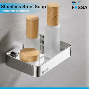 wall mounted square soap holder stainless steel matte silver