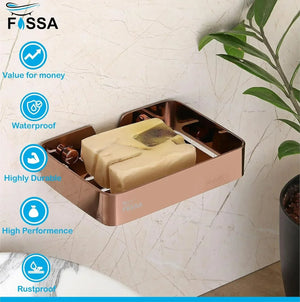 Square Stainless Steel Wall Mounted Soap Dish – Rose gold - Fossa Home