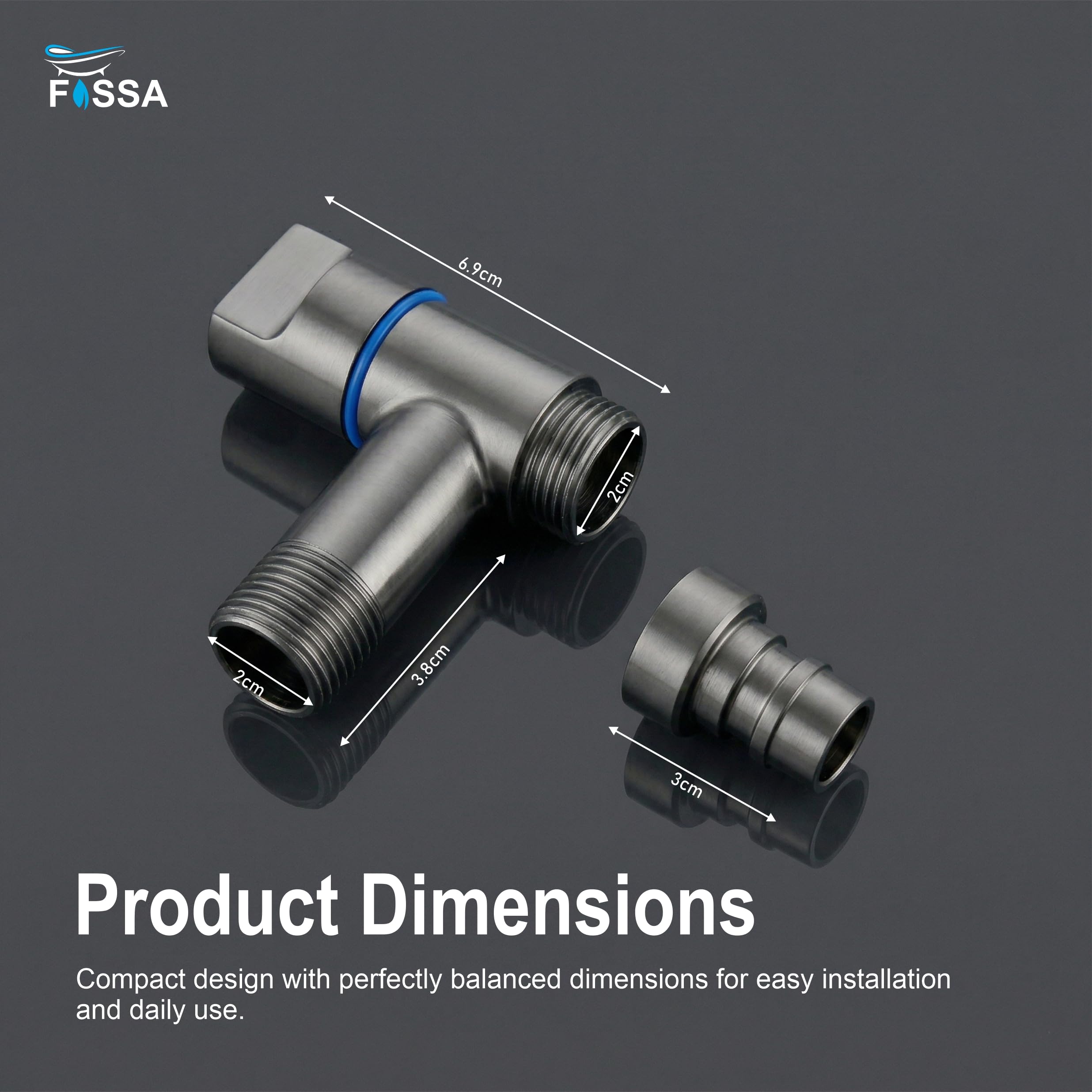 Laundry Faucet Grey Stainless Steel Angle Valve