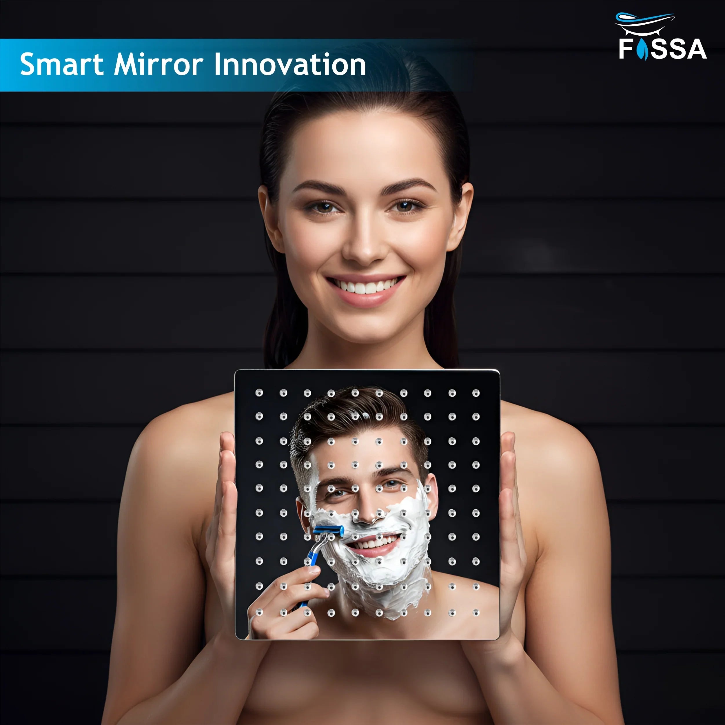 Ultra (8x8 Inches) 304- Grade Stainless Steel Chrome Finish Overhead Shower Without Arm - Fossa Home