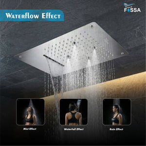 Three Mode Ceiling Overhead Shower Mist,Rain,Waterfall (19x13 Inch) - Fossa Home