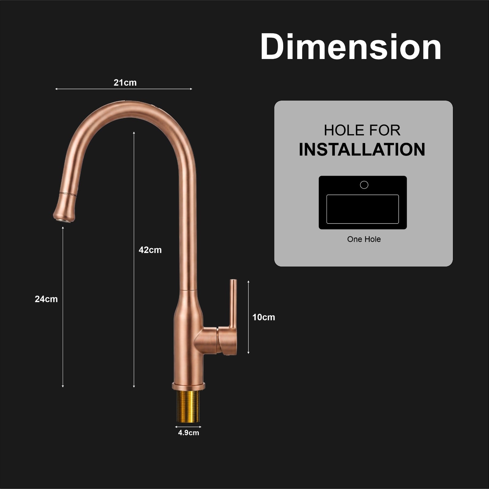 Omega Single-Flow 360° Hot & Cold 304 Stainless Steel Kitchen Mixer Faucet Rose gold