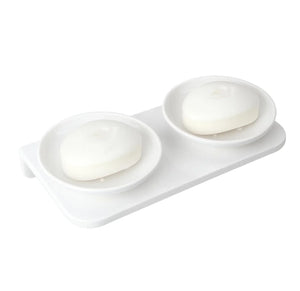 white double soap dish unbreakable ABS round ceramic finish bathroom accessory