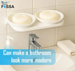 abs unbreakable double soap dish white ceramic finish for wash basin