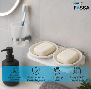 bathroom double soap dish white abs material round ceramic finish
