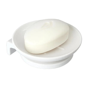White Soap Dish Unbreakable Abs Round Ceramic Finish (RW-121) - Fossa Home