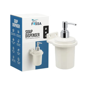 White Soap Dispenser Unbreakable Abs Ceramic Finish (RW-124) - Fossa Home