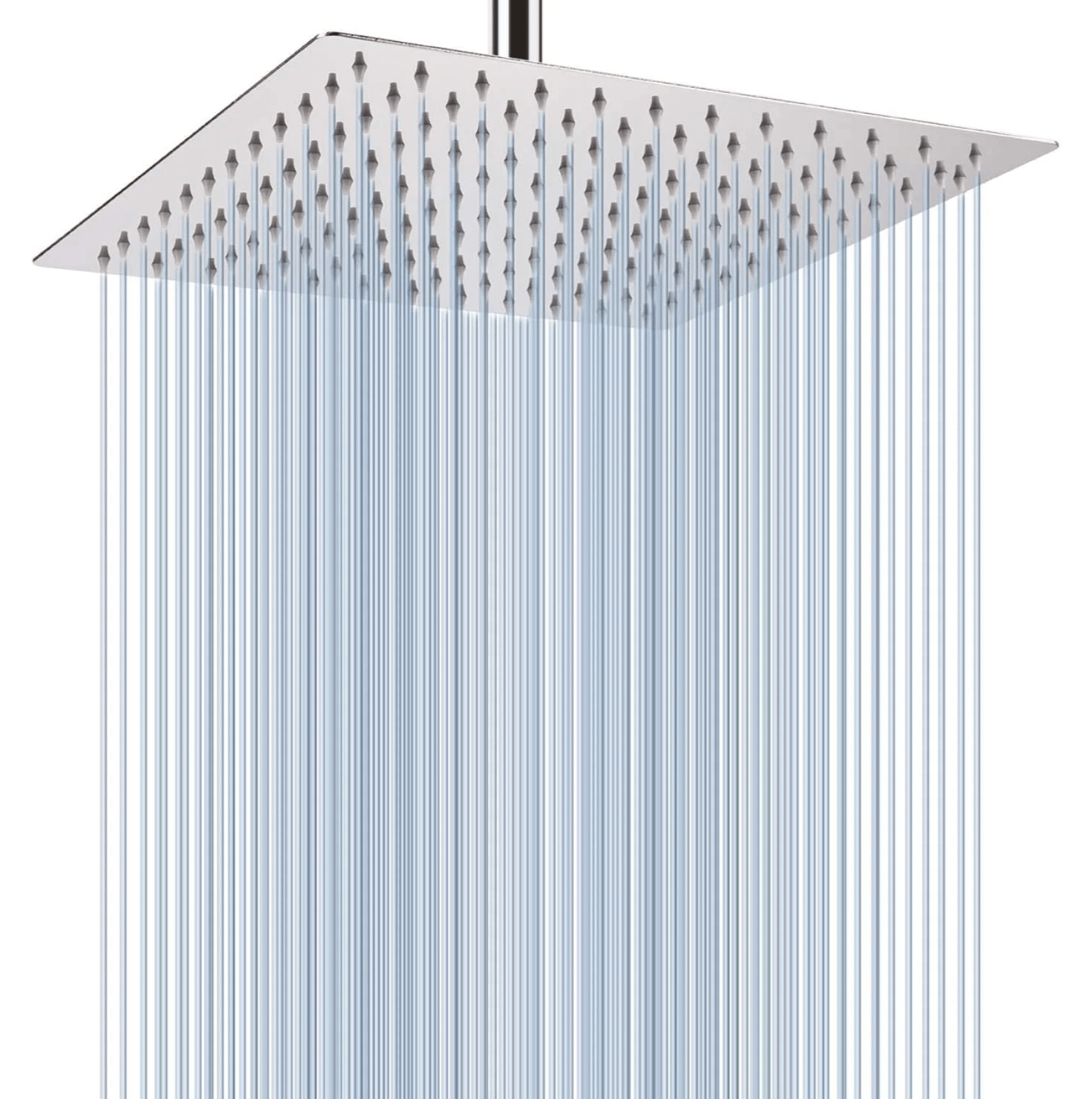 Fossa 12"X12" Inch Rain Shower - Square High Pressure Shower Head Made of 304 Stainless Steel Chrome Finish (With Arm Set 24" Inch) - Fossa Home