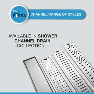 Fossa 12"x4" Shower Marble Tile Brushed Drain Side Hole Rectangular Floor Drain with Accessories Marble Tile Hole Pattern Cover Grate Removable304 Stainless Steel SCD - 1704A1 (12 inch) - Fossa Home