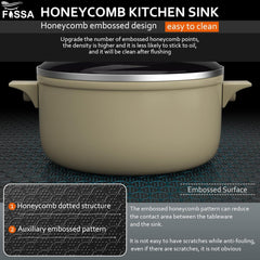 Fossa 45"x20"x10" Inch Double Bowl 304 Grade Honeycomb Embossed Kitchen Sink with Nano Coating (Black ) - Fossa Home