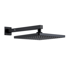 Fossa 8 Inch Rainfall Shower Head 304 Stainless Steel Rain Showers Overhead Wall Mounted (Black) - Fossa Home