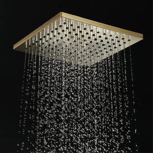 Fossa 8 Inch Rainfall Shower Head Fixed Shower Head 304 Stainless Steel Rain Showers Overhead Wall Mounted, (Gold) - Fossa Home