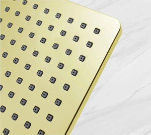 Fossa 8 Inch Rainfall Shower Head Fixed Shower Head 304 Stainless Steel Rain Showers Overhead Wall Mounted, (Gold) - Fossa Home