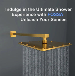 Fossa 8 Inch Rainfall Shower Head Fixed Shower Head 304 Stainless Steel Rain Showers Overhead Wall Mounted, (Gold) - Fossa Home