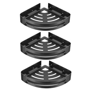 FOSSA Bathroom Shelf, Rustproof Corner Shower Caddy for Bathroom Kitchen Organizer, 304 Stainless Steel (Triangle,3 Packs) (Black) - Fossa Home