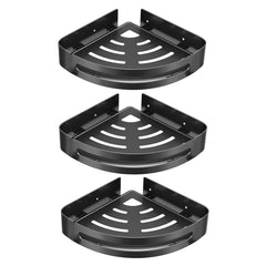 FOSSA Bathroom Shelf, Rustproof Corner Shower Caddy for Bathroom Kitchen Organizer, 304 Stainless Steel (Triangle,3 Packs) (Black) - Fossa Home
